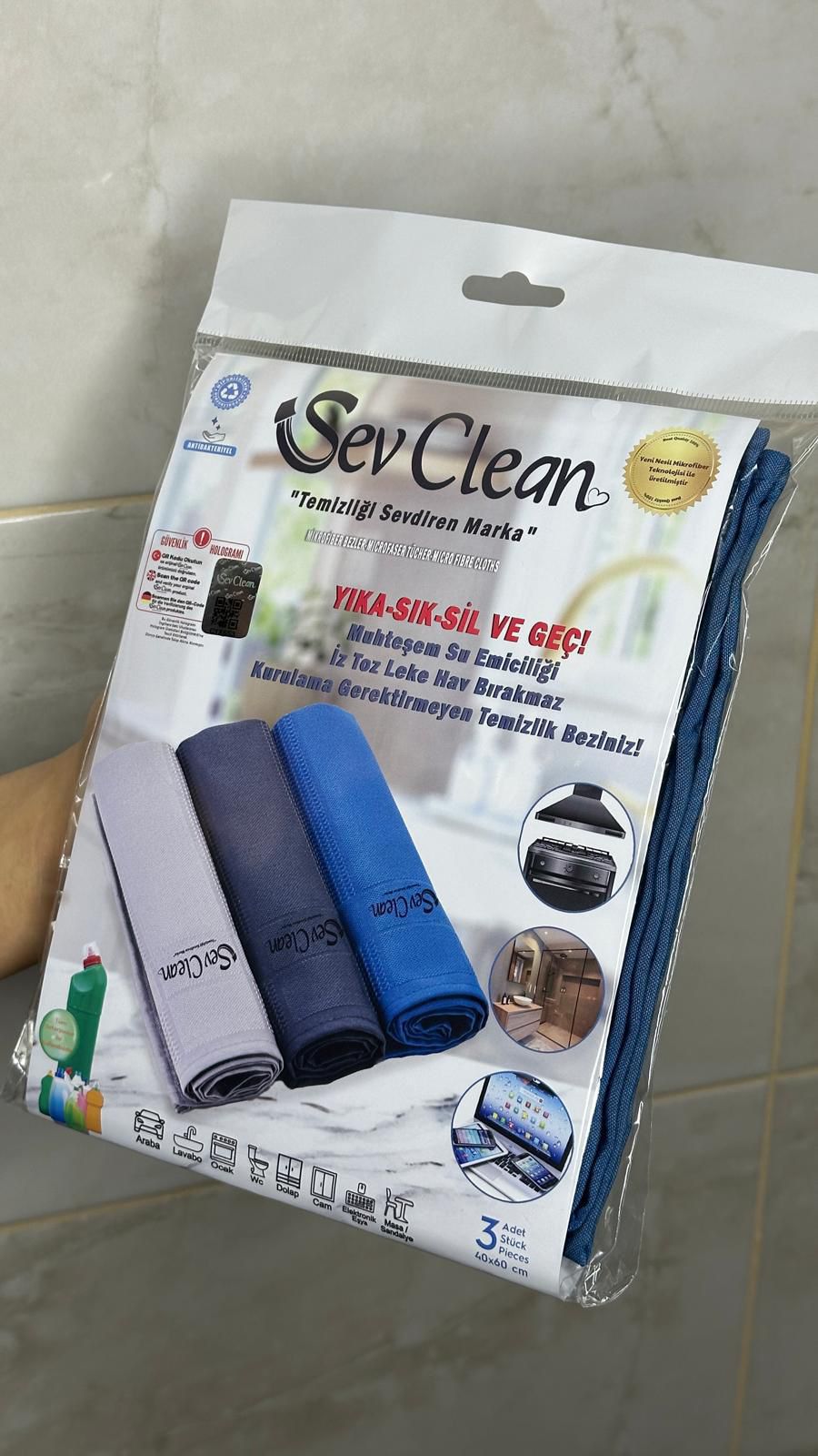 Yüksek Emiş Güçlü 3' LÜ Mikrofiber Bez Mikrofiber Temizlik Bezi 40x60cm Tüm Yüzeyler,